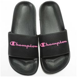 Klapki damskie Champion Slide Daytona. Czarne klapki Champion, bez wzorów, bez obcasa, bez zapięcia. Za 109.00 zł.