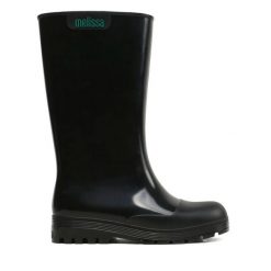 Kalosze Melissa. Czarne kalosze Melissa, bez wzorów, bez zapięcia. Za 329.99 zł.