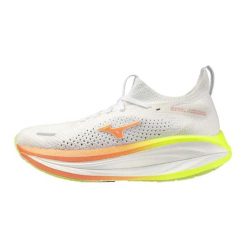 Damskie buty do biegania Mizuno Neo Vista 3 Wos. Białe buty do biegania Mizuno, bez wzorów, z dzianiny, bez zapięcia, do biegania, mizuno wave. Za 579.99 zł.