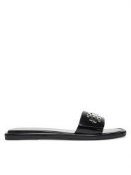 Tory Burch Klapki T Lock Slide 164676 Czarny. Czarne klapki Tory Burch, bez wzorów, ze skóry, bez obcasa, bez zapięcia. Za 1,279.00 zł.