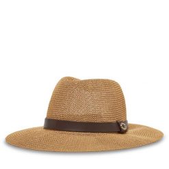 Kapelusz Guess. Brązowe kapelusze Guess, z aplikacjami. Za 269.99 zł.