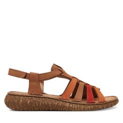 Sandały Josef Seibel. Zielone sandały Josef Seibel, bez wzorów, bez obcasa, na płaskiej podeszwie, bez zapięcia. Za 239.99 zł.