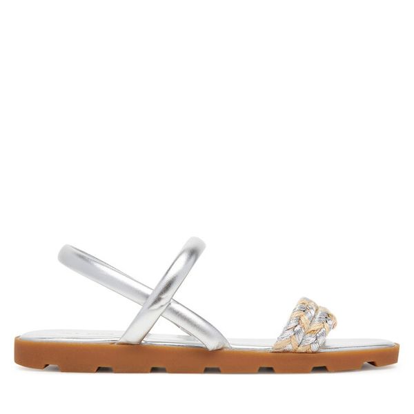 Sandały Aldo. Szare sandały Aldo, bez wzorów, bez obcasa, na płaskiej podeszwie, bez zapięcia. Za 359.99 zł.