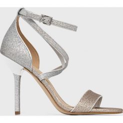 MICHAEL Michael Kors sandały Astrid 40T2ATHS1D.131 kolor srebrny. Szare sandały MICHAEL Michael Kors, bez wzorów, z materiału, bez obcasa, na obcasie, bez zapięcia. W wyprzedaży za 489.99 zł.