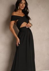 Czarna Sukienka Koktajlowa Multiway z Wiskozą Wiązana na Szyi Lilovea. Czarne sukienki Renee, na imprezę, l, bez wzorów, z wiskozy, eleganckie, bez kołnierzyka, bez ramiączek, maxi, rozkloszowane. W wyprzedaży za 159.99 zł.