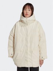 Adidas Parka HK5249 Écru Relaxed Fit. Płaszcze adidas, bez wzorów, z syntetyku, bez kaptura. Za 659.99 zł.