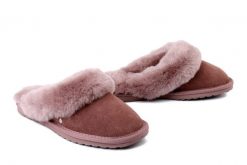 EMU AUSTRALIA W10015 Jolie mocha, kapcie damskie. Brązowe kapcie Emu Australia, bez wzorów, ze skóry. Za 349.90 zł.