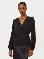 Rinascimento Bluzka CFC0019730002 Czarny Regular Fit. Czarne bluzki Rinascimento, m, bez wzorów, z syntetyku, bez kołnierzyka, bez ramiączek. Za 189.99 zł.