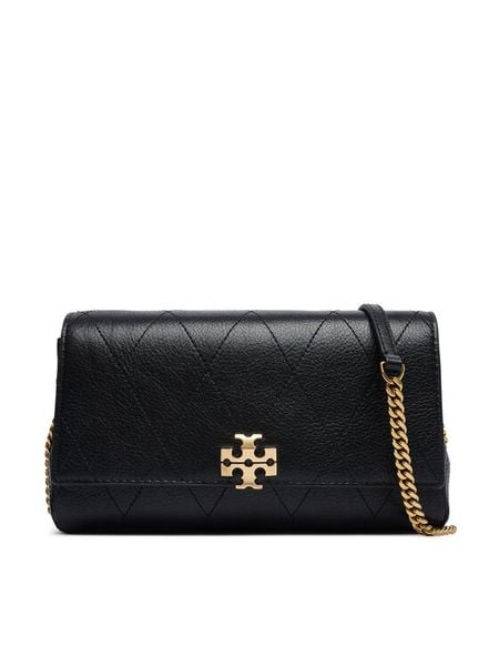 Tory Burch Torebka Quilted Chain Wallet 186041 Czarny. Czarne kopertówki Tory Burch, bez wzorów, ze skóry, wizytowe, bez dodatków. Za 2,029.00 zł.