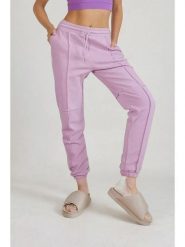 Monki Spodnie dresowe w kolorze fioletowym rozmiar: S. Różowe spodnie dresowe Monki, bez wzorów, z dresówki. Za 56.53 zł.