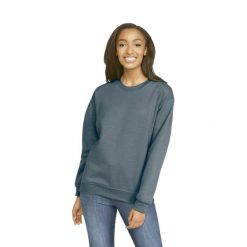 Bluza z okrągłym dekoltem Gildan Midweight Softstyle. Niebieskie bluzy GILDAN, m, bez wzorów, z bawełny, klasyczne, bez ramiączek, bez kaptura. Za 125.00 zł.
