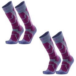Skarpety ski dla kobieta Therm-ic Ski Insulation zestaw 2 par wysokosc kolano. Fioletowe skarpetki THERM-IC, bez wzorów, z materiału. Za 199.00 zł.
