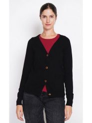 ASSUILI Kardigan w kolorze czarnym rozmiar: 36. Czarne swetry Assuili, bez wzorów, klasyczne, bez ramiączek. Za 113.99 zł.