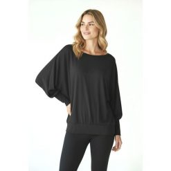 Bluzka do tańca i fitness damska czarna Latina 2skin. Czarne t-shirty sportowe 2SkIN, bez wzorów, bez ramiączek, na fitness i siłownię. Za 139.00 zł.