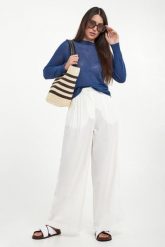 Sweter damski lniany Atzeco WEEKEND MAX MARA. Swetry Weekend Max Mara, s, bez wzorów, ze lnu, bez ramiączek. Za 999.00 zł.