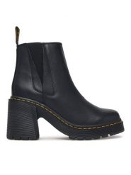 Dr. Martens Botki Spence Leather Flared Heel DM26440001 Czarny. Czarne botki Dr Martens, bez wzorów, ze skóry, bez obcasa, na słupku, bez zapięcia. Za 989.99 zł.
