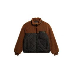 Damski polar hybrydowy Superdry. Brązowe bluzy z polaru Superdry, bez wzorów, z polaru. Za 528.75 zł.