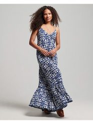 Superdry Sukienka w kolorze granatowym rozmiar: XS. Niebieskie sukienki Superdry, xs, bez wzorów, z wiskozy, bez kołnierzyka, bez ramiączek, maxi. Za 151.90 zł.
