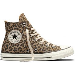Buty sportowe Converse Chuck Taylor All Star Leopard Jacquard. Brązowe buty treningowe Converse, bez wzorów, z materiału, bez zapięcia. Za 590.00 zł.