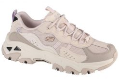 Buty sportowe Sneakersy damskie, D'Lites Hiker. Brązowe buty treningowe Skechers, bez wzorów, z materiału, przed kostkę, bez zapięcia, trekkingowe. Za 379.99 zł.