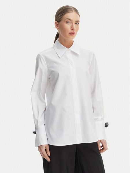 Marella Koszula Legume 2613111043 Biały Regular Fit. Białe koszule Marella, bez wzorów, z bawełny, biznesowe, bez kołnierzyka, bez ramiączek. Za 398.99 zł.