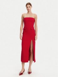 BARDOT Sukienka koktajlowa 59728DB Czerwony Slim Fit. Czerwone sukienki Bardot, bez wzorów, z syntetyku, wizytowe, bez kołnierzyka, bez ramiączek. Za 329.99 zł.