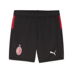 Młodzieżowe szorty AC Milan 25/26 PUMA Black For All Time Red. Czarna szorty Puma, bez wzorów, młodzieżowe. Za 179.00 zł.