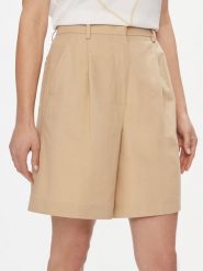 Weekend Max Mara Bermudy Ecuba 2415141022 Beżowy Relaxed Fit. Brązowe szorty Weekend Max Mara, bez wzorów, z bawełny. Za 899.99 zł.