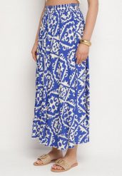 Niebieska Wiskozowa Spódnica w Geometryczny Wzór Mavarose. Niebieskie spódnice Born2be, na co dzień, l, bez wzorów, z wiskozy, eleganckie, maxi, dopasowane. Za 59.99 zł.