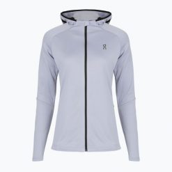 Bluza do biegania damska On Climate Zip Hoodie. Fioletowe bluzy On, xs, bez wzorów, z materiału, bez ramiączek, bez kaptura. Za 509.99 zł.