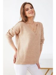 Milan Kiss Sweter w kolorze beżowym rozmiar: L. Brązowe swetry Milan Kiss, l, bez wzorów, z wełny, bez ramiączek. Za 106.13 zł.