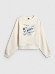 4F Bluza dresowa loose bez kaptura damska - beżowa XS. Brązowe bluzy 4f, xs, bez wzorów, z dresówki, bez kaptura. Za 149.99 zł.