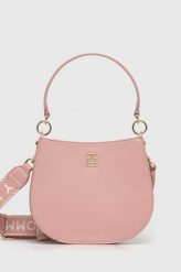 Tommy Hilfiger torebka kolor różowy. Czerwone listonoszki Tommy Hilfiger, bez wzorów, z materiału, bez dodatków. Za 649.99 zł.