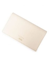 Gucci Skórzany portfel w kolorze kremowym - 20 x 11,5 x 2 cm rozmiar: onesize. Brązowe portfele GUCCI, bez wzorów, z materiału. Za 3,088.99 zł.