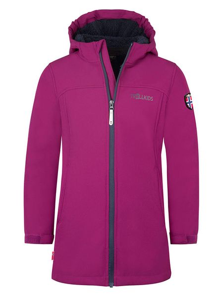 Trollkids Płaszcz softshellowy "Kristiansand" w kolorze różowym rozmiar: 140. Różowe płaszcze Trollkids, bez wzorów, z polaru, bez kaptura. Za 205.45 zł.