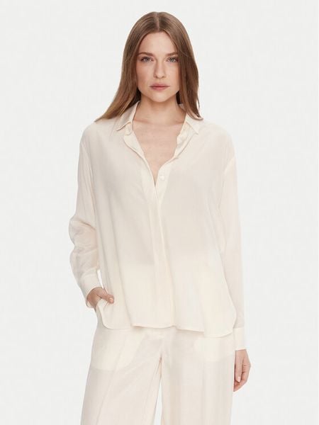 Marella Koszula Rocker 2523116032 Écru Regular Fit. Koszule Marella, bez wzorów, z jedwabiu, bez kołnierzyka, bez ramiączek. Za 1,019.00 zł.