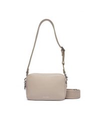 Calvin Klein Torebka Webbing Double Strap Camera Bag LV04F3165G Beżowy. Brązowe listonoszki Calvin Klein, bez wzorów, ze skóry, bez dodatków. Za 299.99 zł.
