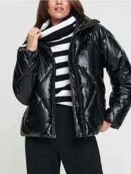 Kurtka pikowana ze stójką - czarny. Czarne kurtki Sinsay, l, bez wzorów, bez kaptura. Za 79.99 zł.