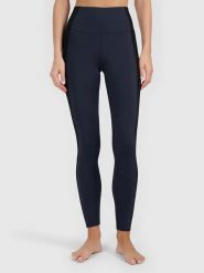 4F Legginsy sportowe w kolorze granatowym rozmiar: L. Niebieskie legginsy 4f, bez wzorów, z materiału, sportowe. Za 114.95 zł.