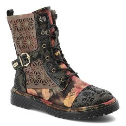 Botki damskie Laura Vita, skórzane na płaskim obcasie za kostkę z ozdobami z okrągłym noskiem, czarne, SL1127-36. Czarne botki LAURA VITA, z aplikacjami, boho, z okrągłym noskiem, za kostkę, bez obcasa, na płaskiej podeszwie, bez zapięcia. Za 449.00 zł.