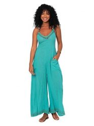 Aller Simplement Kombinezon w kolorze turkusowym rozmiar: 38/40. Niebieskie kombinezony Aller Simplement, bez wzorów, z bawełny, bez kołnierzyka, bez ramiączek. Za 86.99 zł.