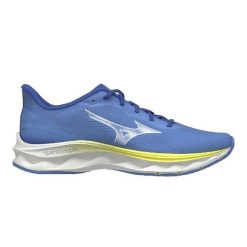 Buty do biegania damskie Mizuno Wave Serene 2. Niebieskie buty do biegania Mizuno, bez wzorów, z materiału, bez zapięcia, do biegania, mizuno wave. Za 419.99 zł.