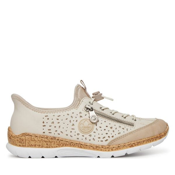 Półbuty Rieker. Brązowe półbuty wsuwane Rieker, bez wzorów, bez obcasa, na płaskiej podeszwie. Za 369.99 zł.