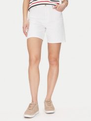 Tommy Hilfiger Szorty jeansowe Dnm Straight Short Rw White WW0WW45924 Biały Regular Fit. Białe szorty Tommy Hilfiger, bez wzorów, z bawełny. Za 259.99 zł.