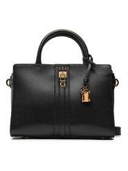 Guess Torebka w kolorze czarnym - 28,5 x 21 x 11 cm rozmiar: onesize. Czarne torebki klasyczne Guess, z aplikacjami, z materiału, przez ramię, bez dodatków. Za 485.44 zł.