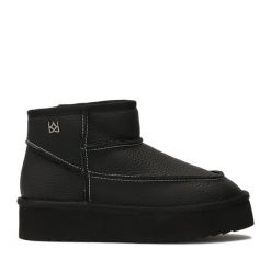 Botki Kazar. Czarne botki Kazar, bez wzorów, bez obcasa, na płaskiej podeszwie, bez zapięcia. Za 389.00 zł.