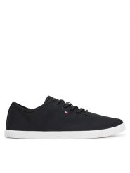 Tommy Hilfiger Tenisówki Canvas Lace Up Sneaker FW0FW08641 Czarny. Czarne trampki Tommy Hilfiger, bez wzorów, z materiału, bez zapięcia. Za 219.99 zł.