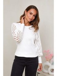 Soft Cashmere Sweter w kolorze białym rozmiar: 38/40. Białe swetry Soft Cashmere, bez wzorów, z kaszmiru, klasyczne, bez ramiączek. Za 214.19 zł.