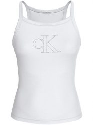 CALVIN KLEIN JEANS Top w kolorze białym rozmiar: L. Białe topy Calvin Klein Jeans, l, bez wzorów, z jeansu, bez kołnierzyka, bez ramiączek. Za 57.20 zł.