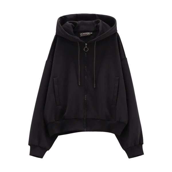 Bluza modalowa damska CMP. Czarne bluzy CMP, l, bez wzorów, z materiału, eleganckie, bez ramiączek, bez kaptura. Za 387.05 zł.